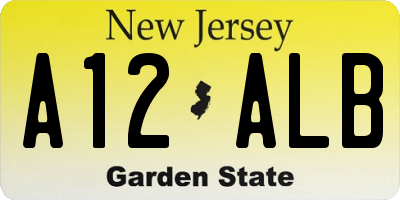 NJ license plate A12ALB