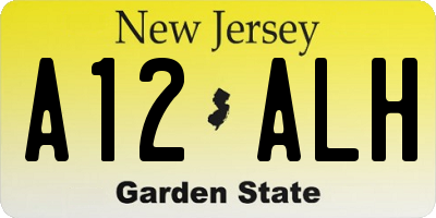NJ license plate A12ALH