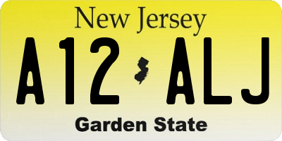 NJ license plate A12ALJ