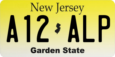 NJ license plate A12ALP