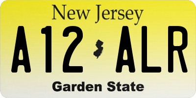 NJ license plate A12ALR