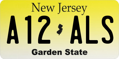 NJ license plate A12ALS