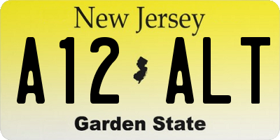 NJ license plate A12ALT