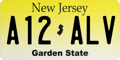 NJ license plate A12ALV