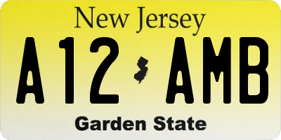 NJ license plate A12AMB