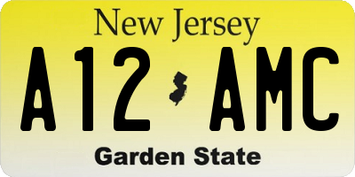 NJ license plate A12AMC