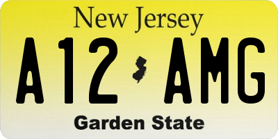NJ license plate A12AMG