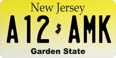 NJ license plate A12AMK
