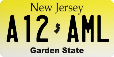 NJ license plate A12AML