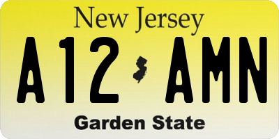 NJ license plate A12AMN
