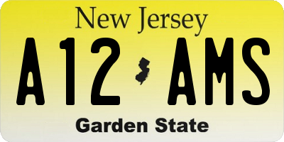 NJ license plate A12AMS