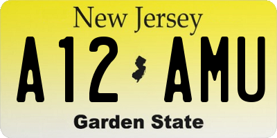 NJ license plate A12AMU