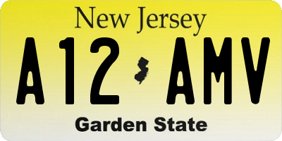 NJ license plate A12AMV