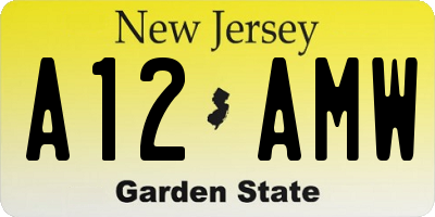 NJ license plate A12AMW