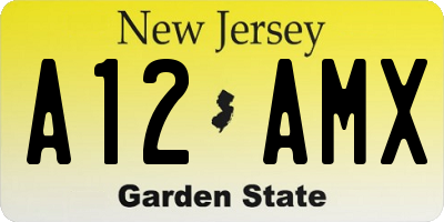 NJ license plate A12AMX