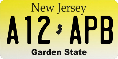 NJ license plate A12APB