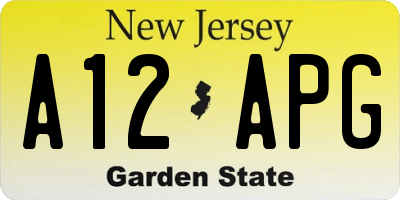 NJ license plate A12APG