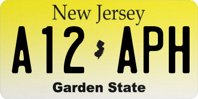NJ license plate A12APH