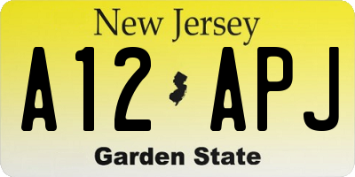 NJ license plate A12APJ