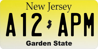 NJ license plate A12APM