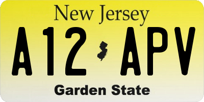 NJ license plate A12APV