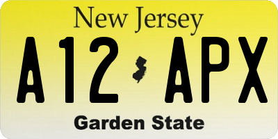 NJ license plate A12APX