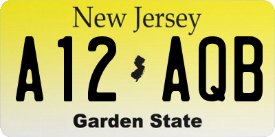 NJ license plate A12AQB