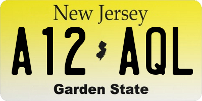 NJ license plate A12AQL