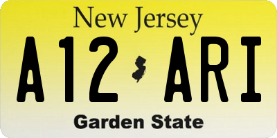 NJ license plate A12ARI