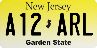 NJ license plate A12ARL