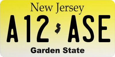 NJ license plate A12ASE