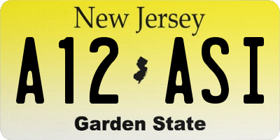 NJ license plate A12ASI