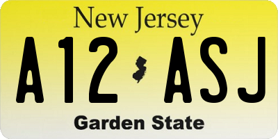 NJ license plate A12ASJ