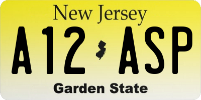 NJ license plate A12ASP