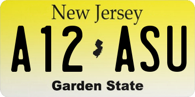 NJ license plate A12ASU
