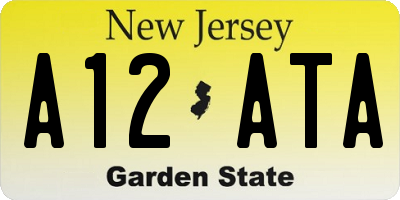 NJ license plate A12ATA