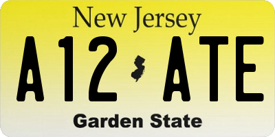 NJ license plate A12ATE