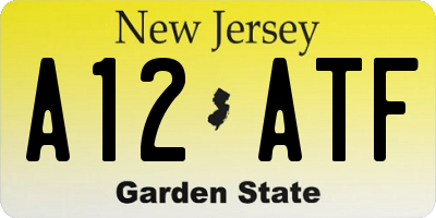 NJ license plate A12ATF