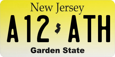 NJ license plate A12ATH