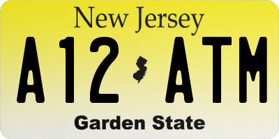 NJ license plate A12ATM