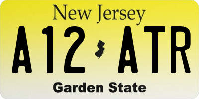 NJ license plate A12ATR