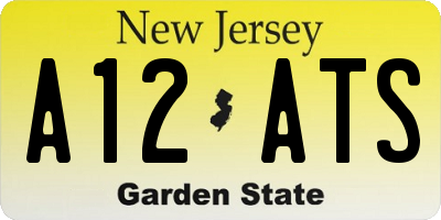 NJ license plate A12ATS