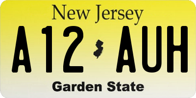 NJ license plate A12AUH