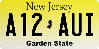 NJ license plate A12AUI