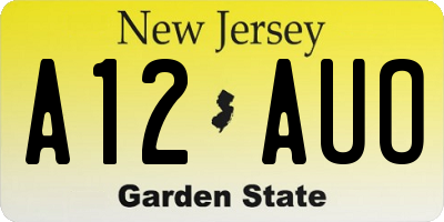 NJ license plate A12AUO