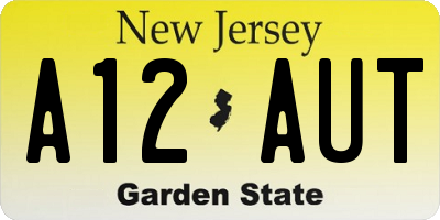 NJ license plate A12AUT