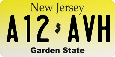 NJ license plate A12AVH