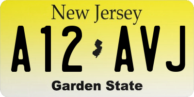 NJ license plate A12AVJ