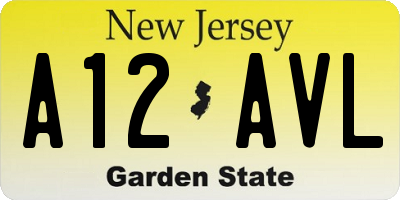 NJ license plate A12AVL
