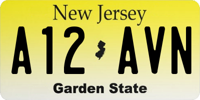 NJ license plate A12AVN
